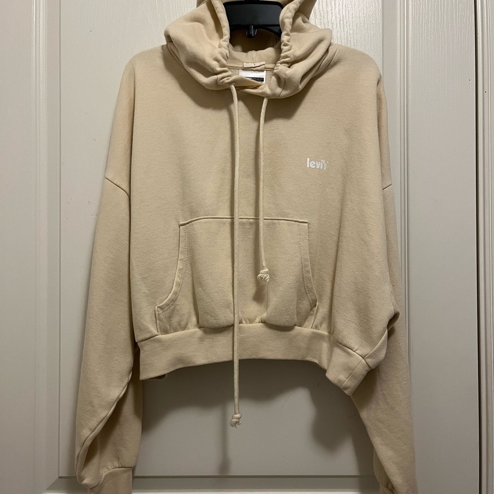 Levi's Beige Cropped Hoodie